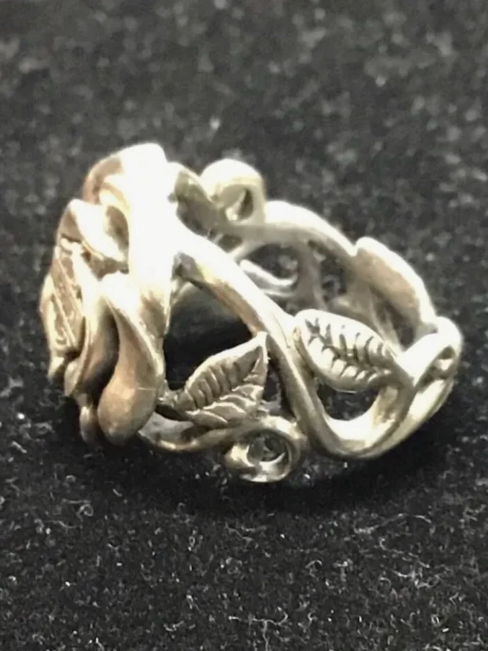 Mod Sterling Silver Harley Davidson Hd Rose Vine Ring